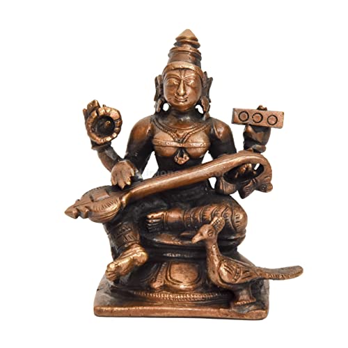 Handmade Copper Saraswati Idol