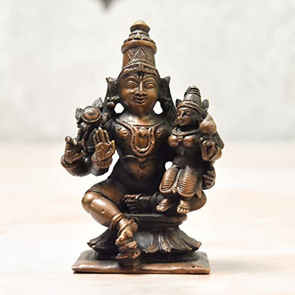 Copper Handmade Lakshmi Narayana Idol