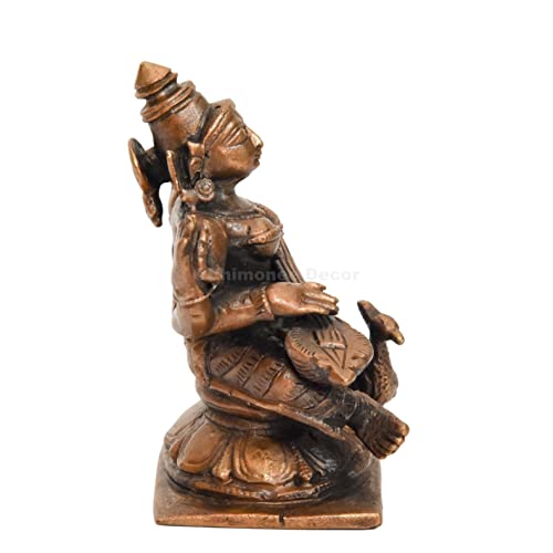  Handmade Copper Saraswati Idol India