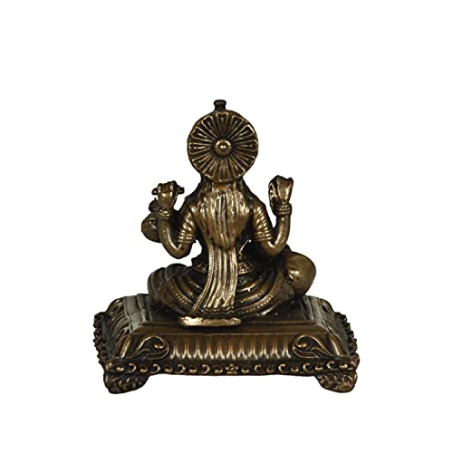 Copper Saraswati 2.1 inches Sitting Idol  