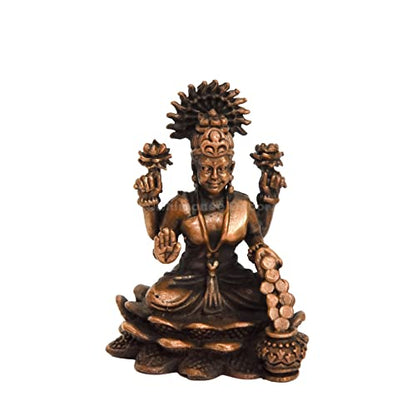 Handmade Copper Dhan Lakshmi Idol 