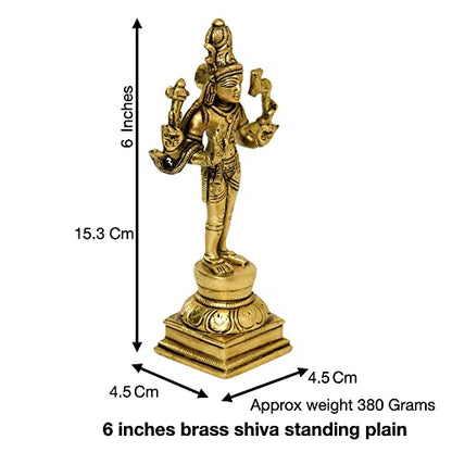 Brass Standing Shiva Idol, 6 inches Size