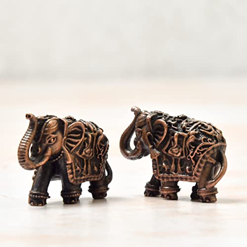 Handmade Copper Small Elephant Set 1 inch India