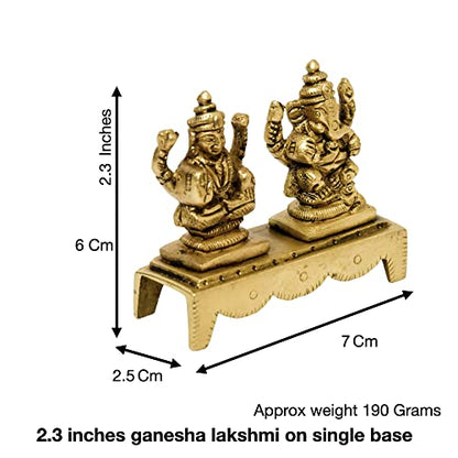  Brass Ganesha Lakshmi Idol Size