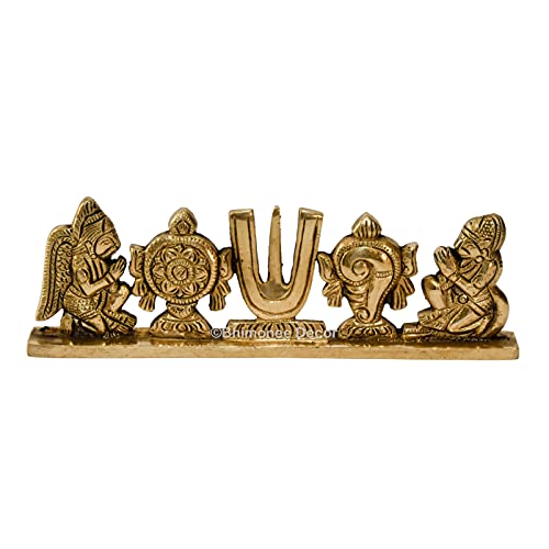 Pure Brass Shanku Chakra Namah with Hanuman and Garuda