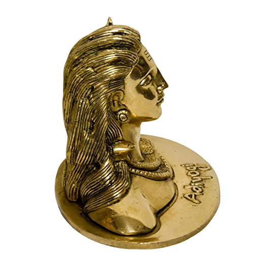 Bhimonee Decor Brass Adiyogi Shiva Idol for Home Decor, Gift & Puja, 1.60 Kg, 4.75 inches , Brass Black Antique Finish , 1 Piece