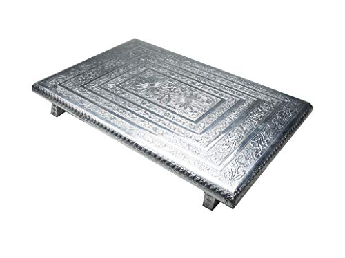 Fancy Aluminium Foil Designer 18x12 Rectangle Chowki side view