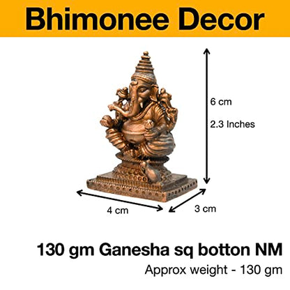 Handmade Copper Ganesha Idol 2.3 inches Dimensions