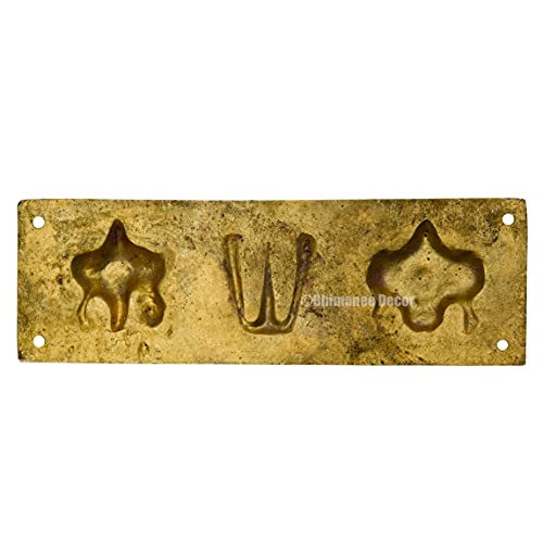 Pure Brass Shanku Chakra 7.75 X 2.5 inches Hanging Wallplate Back View