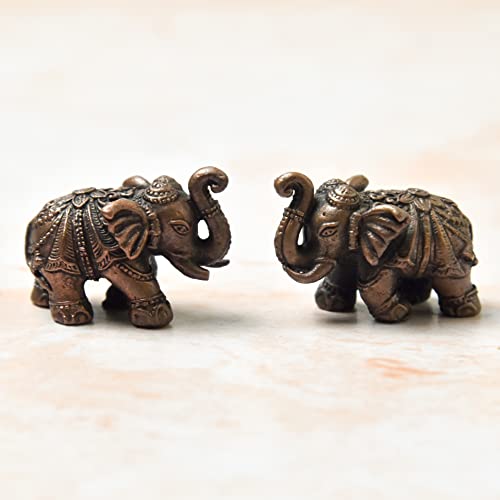 Handmade Copper Small Elephant Set 0.75 inch