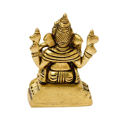 Brass Ganesha Idol Sitting on Peeta Bhimonee