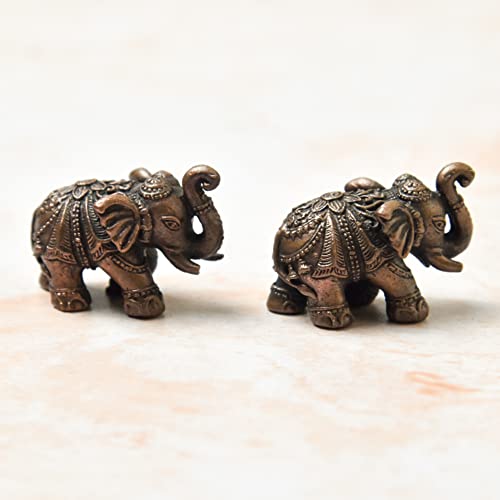 Handmade Copper Small Elephant Set 0.75 inch Bangalore