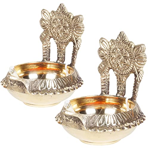 Pure Brass Shanku Chakra Kuber Electric Lights Diya  Bhimonee Decor