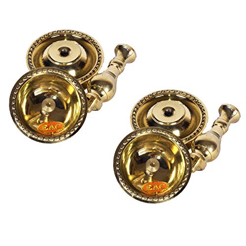 Bhimonee Decor - Set of 2 Pure Brass Heavy Udupi Nanda Diya (no-1) 4.3 inches Height