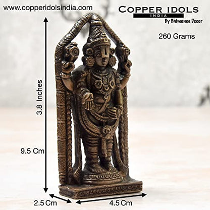 Handmade Copper Balaji Idol 3.8 inches Dimensions