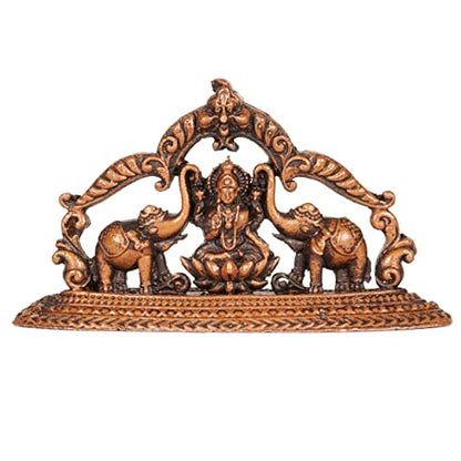 Handmade Copper Gaja Lakshmi Idol 