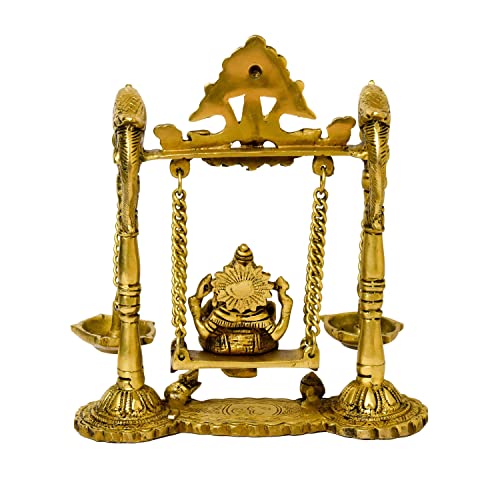 Brass Ganesha Idol with Jhula Bhimonee
