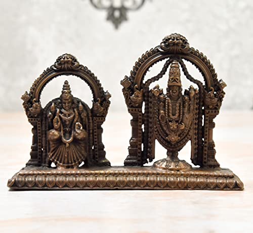 Handmade Copper Balaji with Padmavati Lakshmi Idol