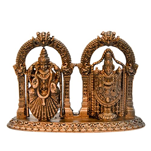 Handmade Copper Balaji with Padmavati Lakshmi Idol