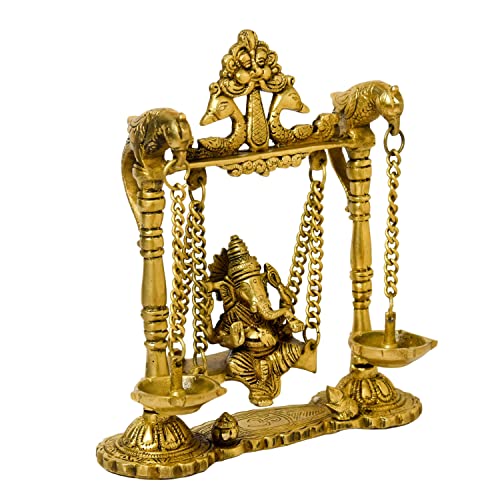Brass Ganesha Idol with Jhula India