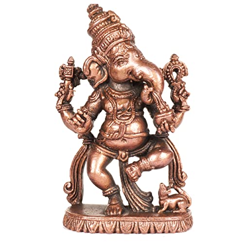  Handmade Copper Dancing Ganesha Idol
