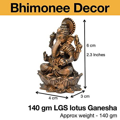 Handmade Copper Ganesha Idol 2.3 inches Dimension