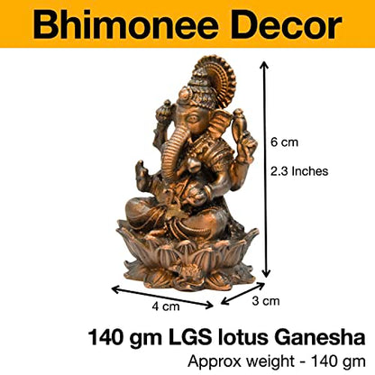 Handmade Copper Ganesha Idol 2.3 inches Dimension