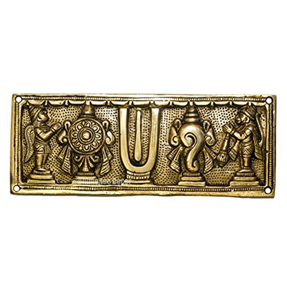 Buy Pure Brass Shanku Chakra Hanging with Garuda and Hanuman Wallplate