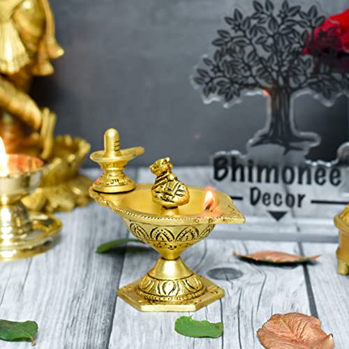 Brass Shivling & Nandi Table Diya