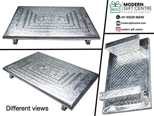 Fancy Aluminium Foil Designer Rectangle Chowki Side View