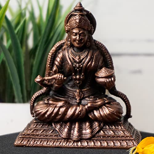 Bhimonee Decor , 2.8 inches, Handmade Copper Annapurna Devi Idol, 200 Grams, Patina Antique Finish, Pack of 1 Piece