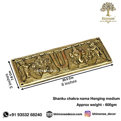 Buy Pure Brass Shanku Chakra Hanging with Garuda and Hanuman Wallplate Dimension