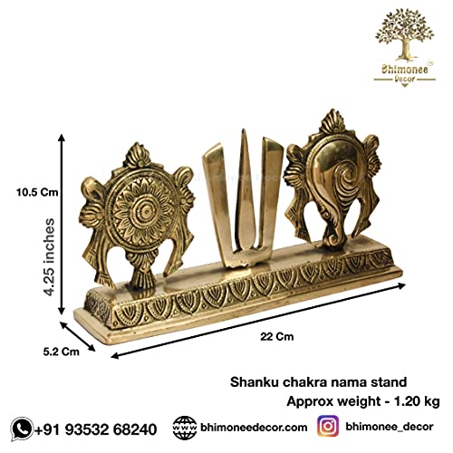 Buy Pure Brass Shanku Chakra Namah Showpiece for Pooja Dimension