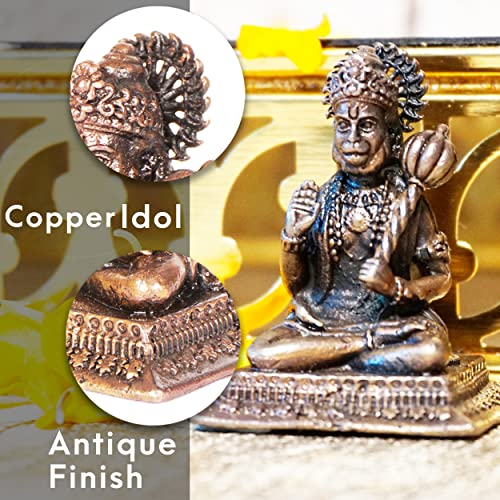  Handmade Copper Hanuman Idol 1.8 inches  India
