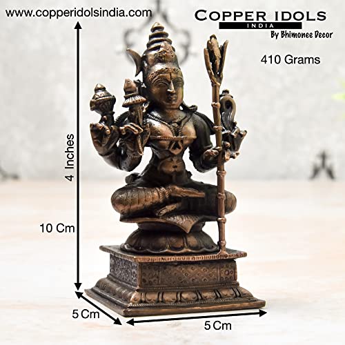 Handmade Copper Rajarajeshwari Idol Dimensions