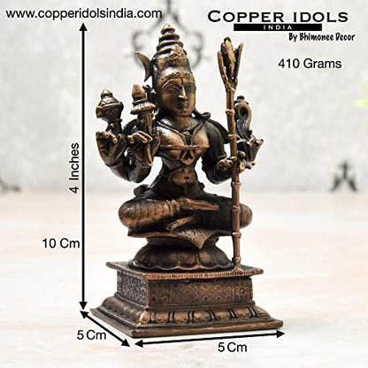 Handmade Copper Rajarajeshwari Idol Dimensions