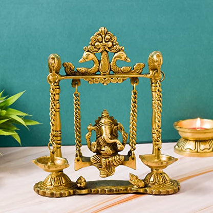 Brass Ganesha Idol with Jhula