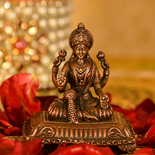 Copper Handmade Lakshmi 2.1 inches Sitting Idol 