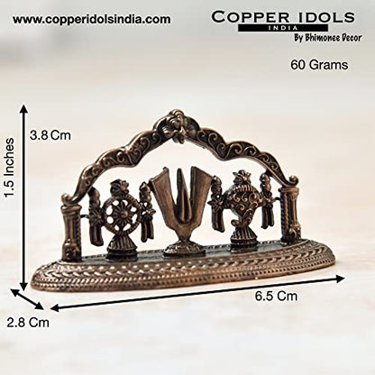  Handmade Copper Shanku Chakra Namah Showpiece Dimensions