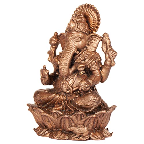 Handmade Copper Ganesha Idol 2 inches Bhimonee Decor