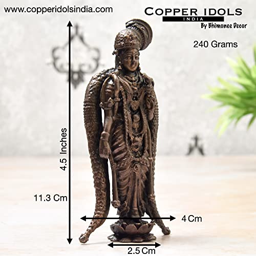 Copper Handmade Andal Devi Idol Dimensions