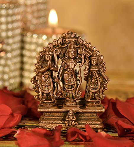 Pure Copper Handmade Lord Ram Darbar Murti 