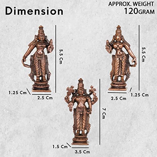 Handmade Copper Balaji Idol Set Dimensions