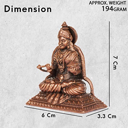 Bhimonee Decor , 2.8 inches, Handmade Copper Annapurna Devi Idol, 200 Grams, Patina Antique Finish, Pack of 1 Piece
