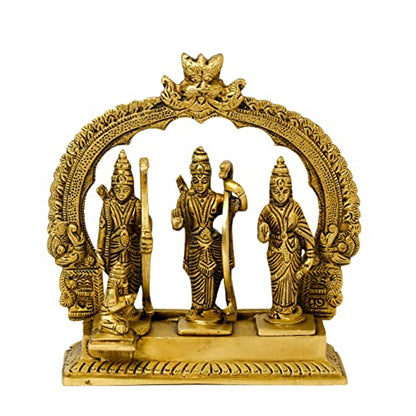 Bhimonee Decor Brass Ram Darbar Idol for Home Décor, 1.86 kg, 7.5 inches, Brass Black Antique Finish, 1 Piece