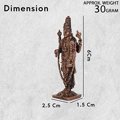 Handmade Copper Balaji Idol Spl Dimensions
