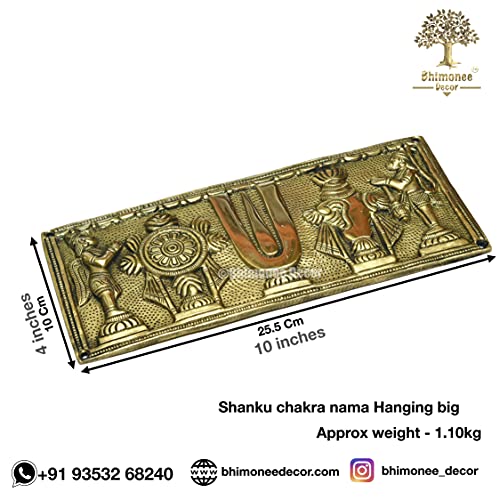 Pure Brass Shanku Chakra Hanging with Garuda and Hanuman Wallplate Dimension